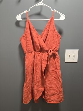 Maurices Rust Orange Faux Wrap Dress